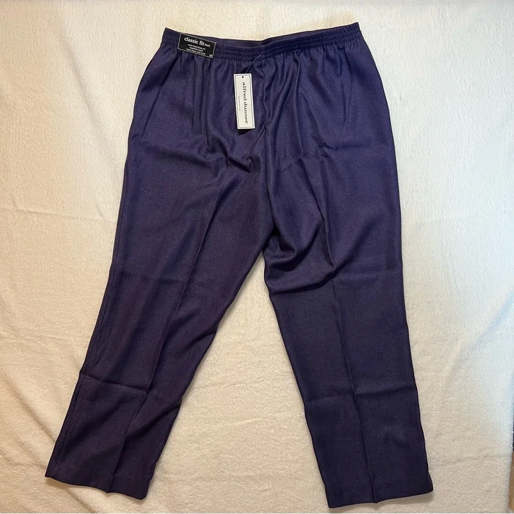 ALFRED DUNNER Tivoli Gardens Pull-On Slacks 88501 Purple Size 18 NWT - Picture 4 of 7
